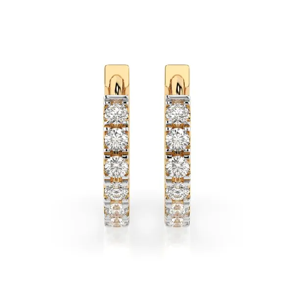 0,42 Karat Diamant Creolen, Gelbgold 585 / 14 Karat