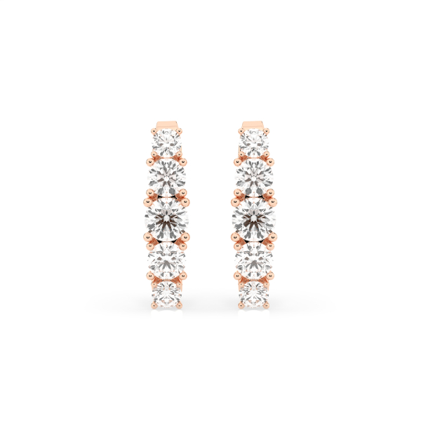 0,85 Karat Diamant Creolen, Rotgold 585 / 14 Karat