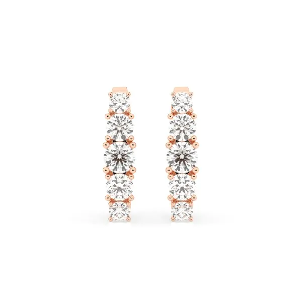 0,85 Karat Diamant Creolen, Rotgold 585 / 14 Karat