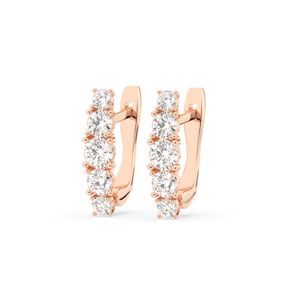 0,85 Karat Diamant Creolen, Rotgold 585 / 14 Karat