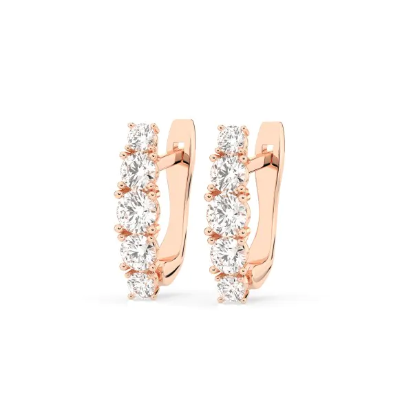0,85 Karat Diamant Creolen, Rotgold 585 / 14 Karat