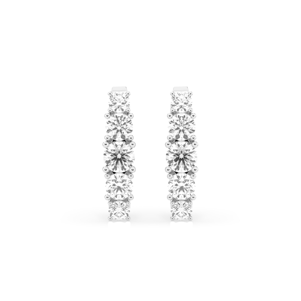 0,85 Karat Diamant Creolen, Weißgold 585 / 14 Karat