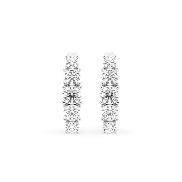 0,85 Karat Diamant Creolen, Weißgold 585 / 14 Karat