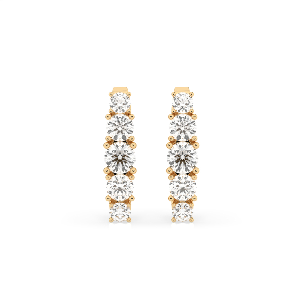 0,85 Karat Diamant Creolen, Gelbgold 585 / 14 Karat, Gewicht ca. 2.1 g.