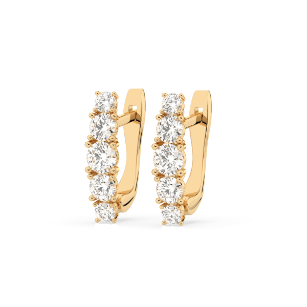 0,85 Karat Diamant Creolen, Gelbgold 585 / 14 Karat, Gewicht ca. 2.1 g.