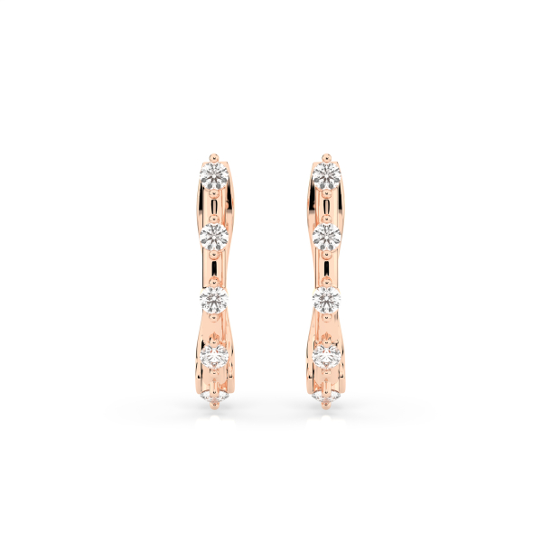 0,2 Karat Diamant Creolen, Rotgold 585 / 14 Karat