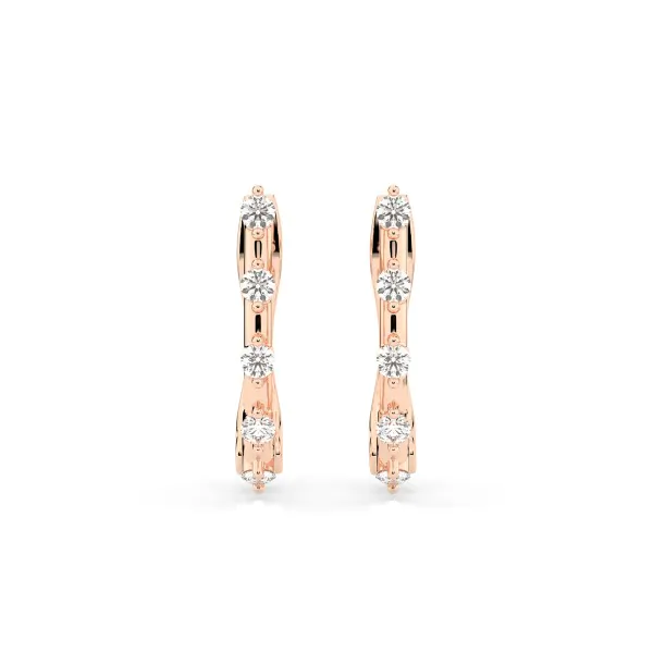 0,2 Karat Diamant Creolen, Rotgold 585 / 14 Karat