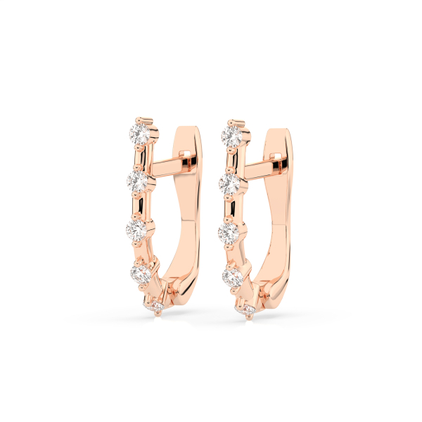 0,2 Karat Diamant Creolen, Rotgold 585 / 14 Karat