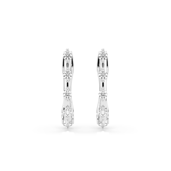 0,2 Karat Diamant Creolen, Weißgold 585 / 14 Karat, Gewicht ca. 1.6 g.