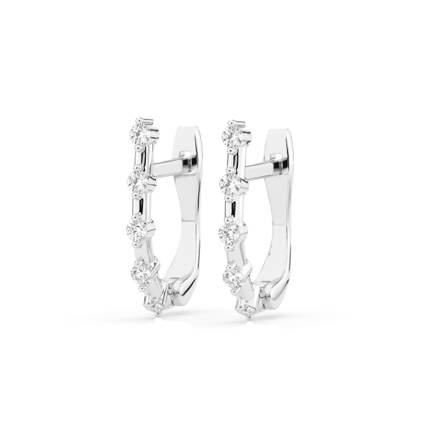 0,2 Karat Diamant Creolen, Weißgold 585 / 14 Karat, Gewicht ca. 1.6 g.