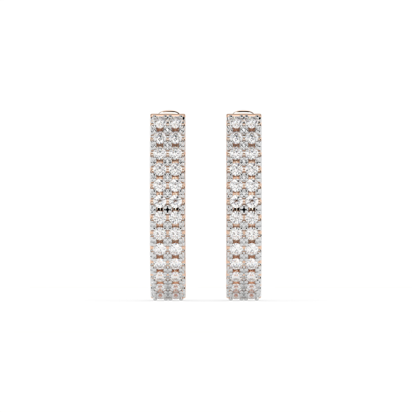 0,22 Karat Diamant Creolen, Rotgold 585 / 14 Karat, Gewicht ca. 2.5 g.
