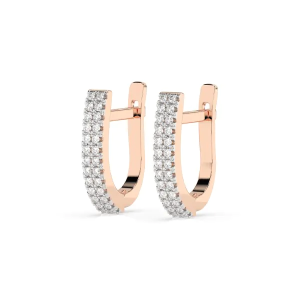 0,22 Karat Diamant Creolen, Rotgold 585 / 14 Karat, Gewicht ca. 2.5 g.
