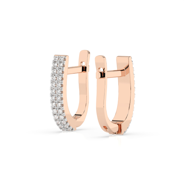 0,22 Karat Diamant Creolen, Rotgold 585 / 14 Karat, Gewicht ca. 2.5 g.
