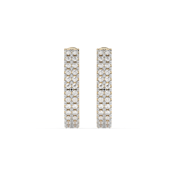 0,22 Karat Diamant Creolen, Gelbgold 585 / 14 Karat, Gewicht ca. 2.5 g.