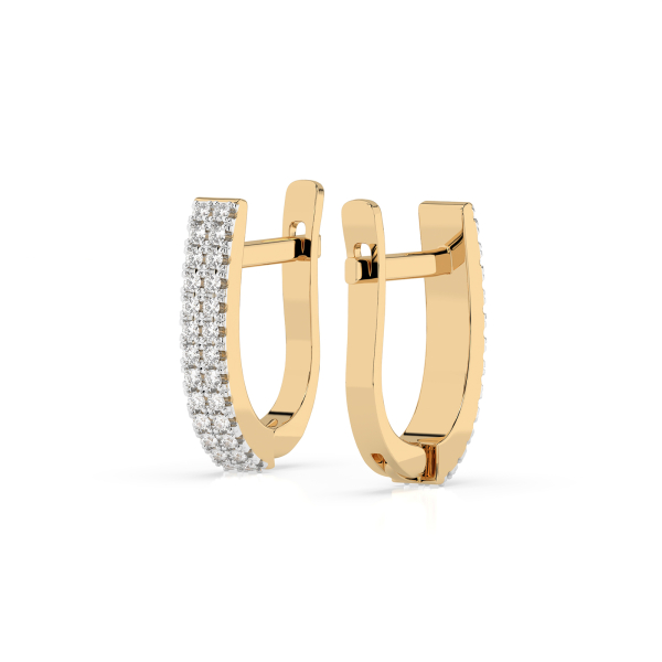 0,22 Karat Diamant Creolen, Gelbgold 585 / 14 Karat, Gewicht ca. 2.5 g.
