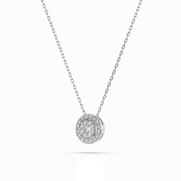 Diamantanhänger in 0,11 Karat, Weißgold 585 / 14 Karat, mit einer 585ger Goldkette in 42 cm lang, Gewicht ca. 1,3 g.