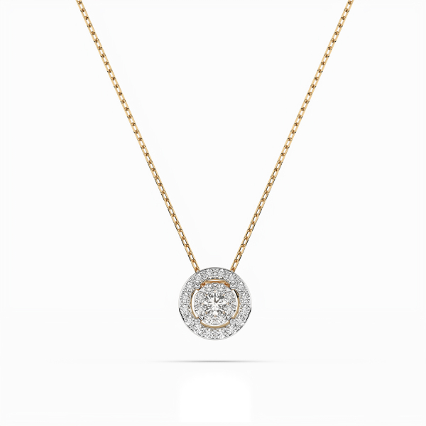 Diamantanhänger in 0,11 Karat, Gelbgold 585 / 14 Karat, mit einer 585ger Goldkette in 40 cm lang, Gewicht ca. 1,3 g.