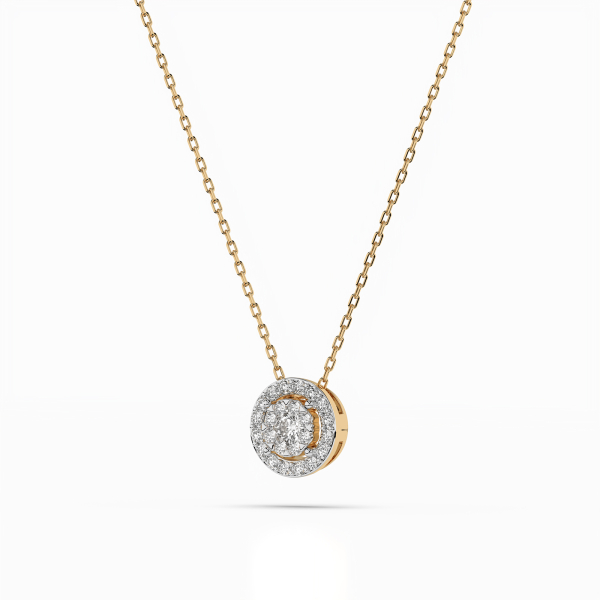 Diamantanhänger in 0,11 Karat, Gelbgold 585 / 14 Karat, mit einer 585ger Goldkette in 40 cm lang, Gewicht ca. 1,3 g.