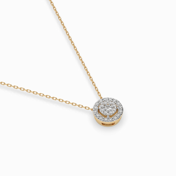 Diamantanhänger in 0,11 Karat, Gelbgold 585 / 14 Karat, mit einer 585ger Goldkette in 40 cm lang, Gewicht ca. 1,3 g.