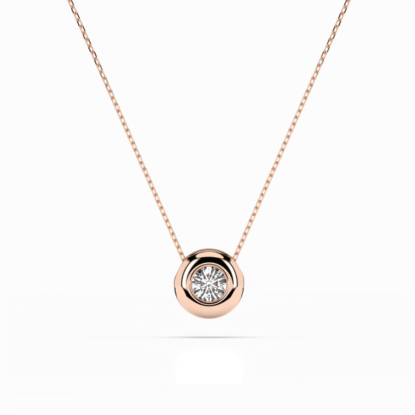 Diamantanhänger in 0,15 Karat, Rotgold 585 / 14 Karat, mit einer 585ger Goldkette in 40 cm lang, Gewicht ca. 2,2 g.