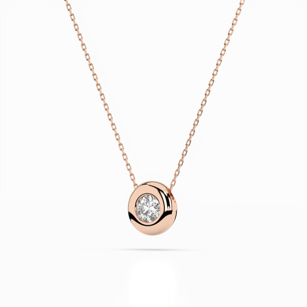 Diamantanhänger in 0,15 Karat, Rotgold 585 / 14 Karat, mit einer 585ger Goldkette in 40 cm lang, Gewicht ca. 2,2 g.