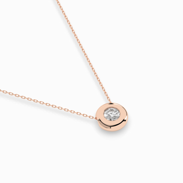 Diamantanhänger in 0,15 Karat, Rotgold 585 / 14 Karat, mit einer 585ger Goldkette in 40 cm lang, Gewicht ca. 2,2 g.