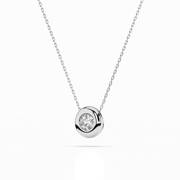 Diamantanhänger in 0,15 Karat, Weißgold 585 / 14 Karat, mit einer 585ger Goldkette in 42 cm lang, Gewicht ca. 2,2 g.