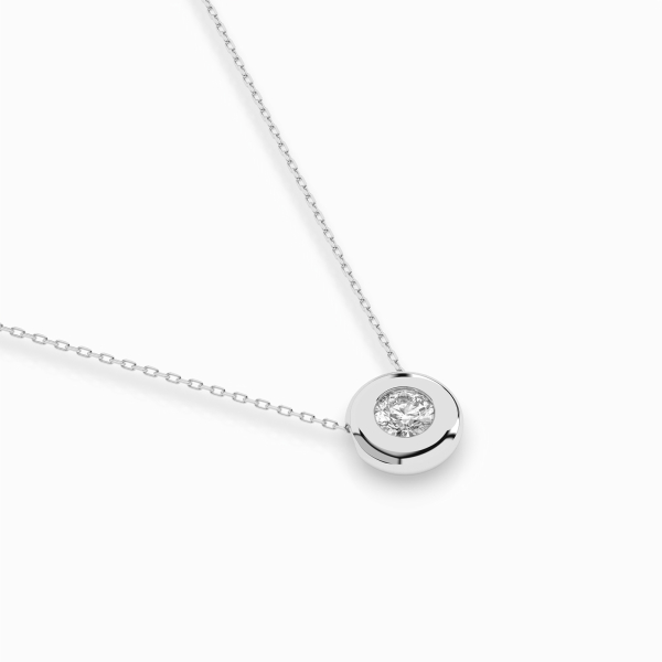 Diamantanhänger in 0,15 Karat, Weißgold 585 / 14 Karat, mit einer 585ger Goldkette in 42 cm lang, Gewicht ca. 2,2 g.