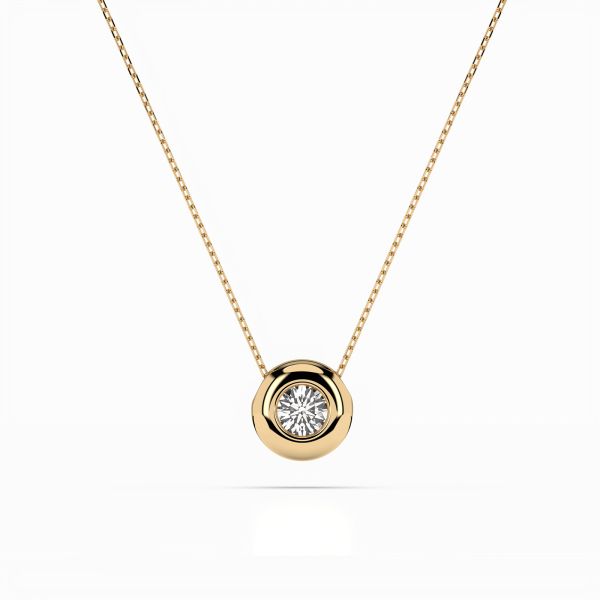 Diamantanhänger in 0,15 Karat, Gelbgold 585 / 14 Karat, mit einer 585ger Goldkette, Gewicht ca. 2,2 g.