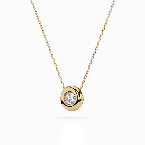 Diamantanhänger in 0,15 Karat, Gelbgold 585 / 14 Karat, mit einer 585ger Goldkette in 42 cm lang, Gewicht ca. 2,2 g.