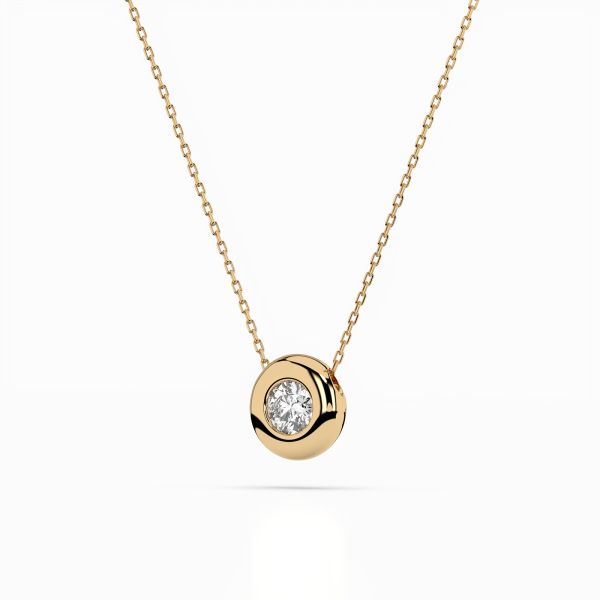 Diamantanhänger in 0,15 Karat, Gelbgold 585 / 14 Karat, mit einer 585ger Goldkette, Gewicht ca. 2,2 g.