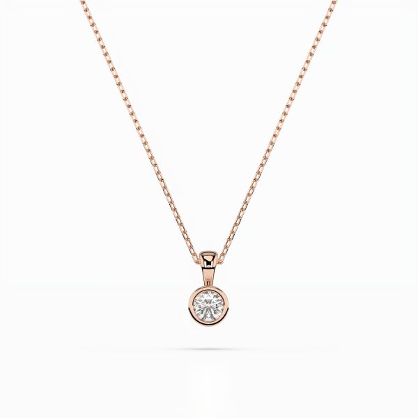 Diamantanhänger in 0,1 Karat, Rotgold 585 / 14 Karat, mit einer 585ger Goldkette, Gewicht ca. 1,6 g.