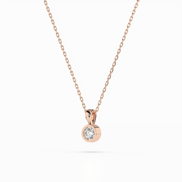 Diamantanhänger in 0,1 Karat, Rotgold 585 / 14 Karat, mit einer 585ger Goldkette, Gewicht ca. 1,6 g.