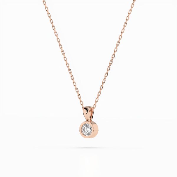 Diamantanhänger in 0,1 Karat, Rotgold 585 / 14 Karat, mit einer 585ger Goldkette, Gewicht ca. 1,6 g.