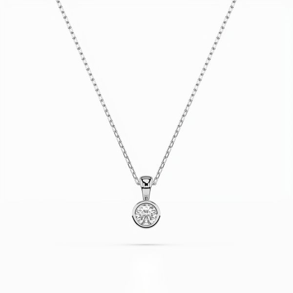 Diamantanhänger in 0,1 Karat, Weißgold 585 / 14 Karat, mit einer 585ger Goldkette, Gewicht ca. 1,6 g.