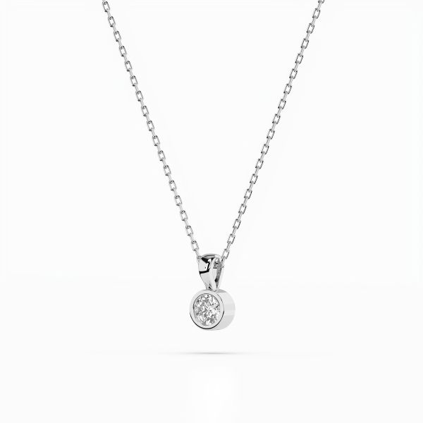 Diamantanhänger in 0,1 Karat, Weißgold 585 / 14 Karat, mit einer 585ger Goldkette, Gewicht ca. 1,6 g.