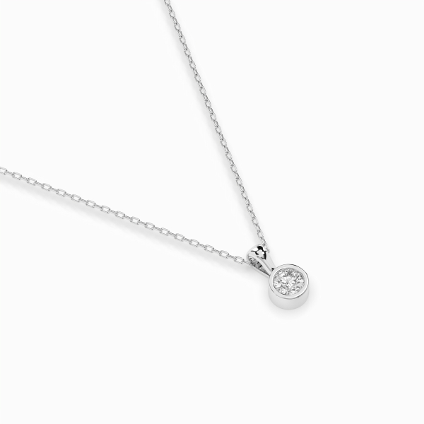 Diamantanhänger in 0,1 Karat, Weißgold 585 / 14 Karat, mit einer 585ger Goldkette in 40 cm lang, Gewicht ca. 1,6 g.