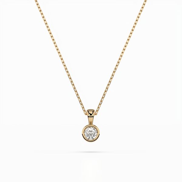 Diamantanhänger in 0,1 Karat, Gelbgold 585 / 14 Karat, mit einer 585ger Goldkette, Gewicht ca. 1,6 g.
