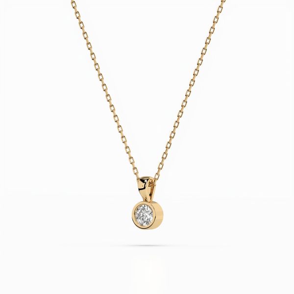 Diamantanhänger in 0,1 Karat, Gelbgold 585 / 14 Karat, mit einer 585ger Goldkette, Gewicht ca. 1,6 g.