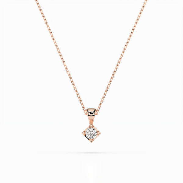 Diamantanhänger in 0,08 Karat, Rotgold 585 / 14 Karat, mit einer 585ger Goldkette in 40 cm lang, Gewicht ca. 1,5 g.