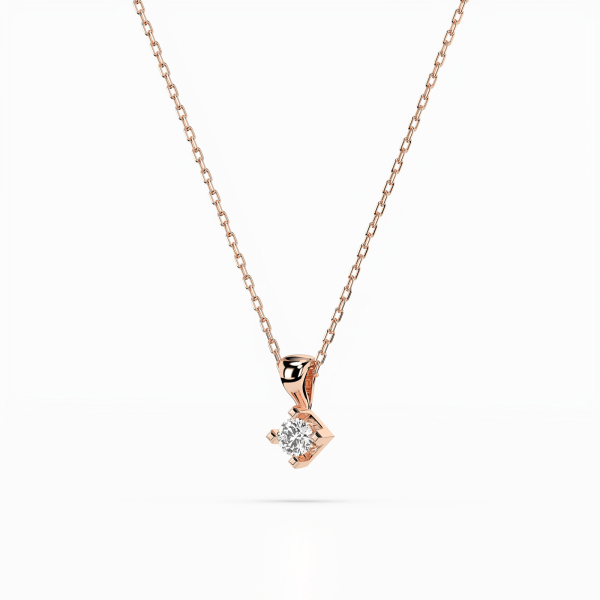 Diamantanhänger in 0,08 Karat, Rotgold 585 / 14 Karat, mit einer 585ger Goldkette in 40 cm lang, Gewicht ca. 1,5 g.