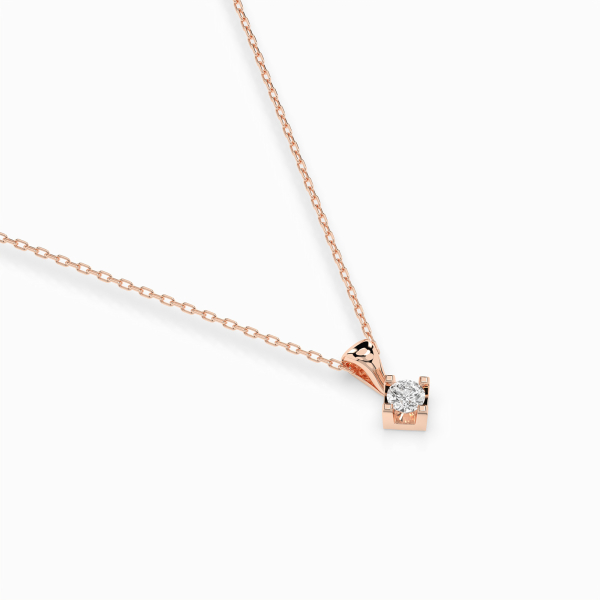 Diamantanhänger in 0,08 Karat, Rotgold 585 / 14 Karat, mit einer 585ger Goldkette in 40 cm lang, Gewicht ca. 1,5 g.