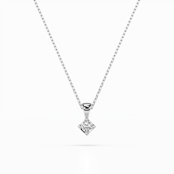 Diamantanhänger in 0,08 Karat, Weißgold 585 / 14 Karat, mit einer 585ger Goldkette, Gewicht ca. 1,5 g.