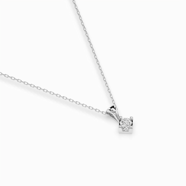 Diamantanhänger in 0,08 Karat, Weißgold 585 / 14 Karat, mit einer 585ger Goldkette, Gewicht ca. 1,5 g.