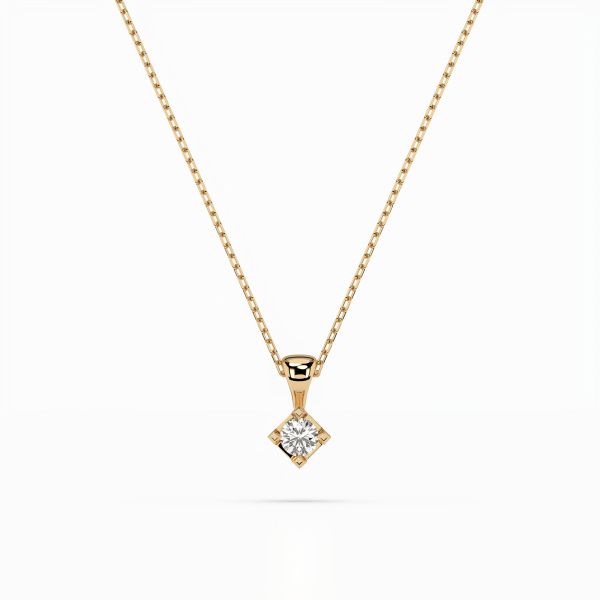 Diamantanhänger in 0,08 Karat, Gelbgold 585 / 14 Karat, mit einer 585ger Goldkette, Gewicht ca. 1,5 g.