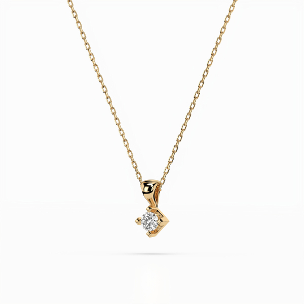 Diamantanhänger in 0,08 Karat, Gelbgold 585 / 14 Karat, mit einer 585ger Goldkette, Gewicht ca. 1,5 g.