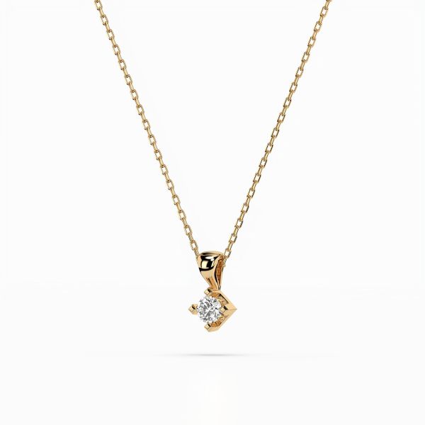Diamantanhänger in 0,08 Karat, Gelbgold 585 / 14 Karat, mit einer 585ger Goldkette, Gewicht ca. 1,5 g.