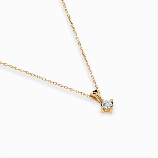 Diamantanhänger in 0,08 Karat, Gelbgold 585 / 14 Karat, mit einer 585ger Goldkette, Gewicht ca. 1,5 g.