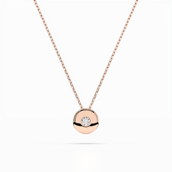 Diamantanhänger in 0,04 Karat, Rotgold 585 / 14 Karat, mit einer 585ger Goldkette, Gewicht ca. 1,8 g.