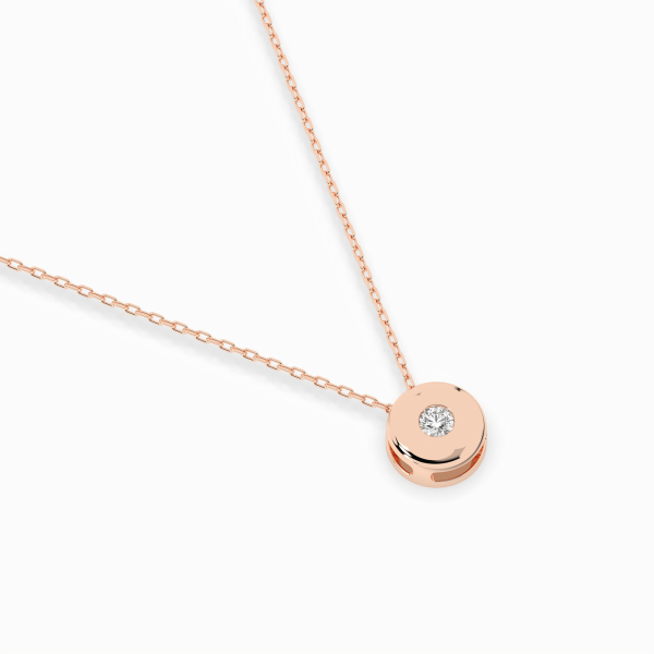 Diamantanhänger in 0,04 Karat, Rotgold 585 / 14 Karat, mit einer 585ger Goldkette in 40 cm lang, Gewicht ca. 1,8 g.